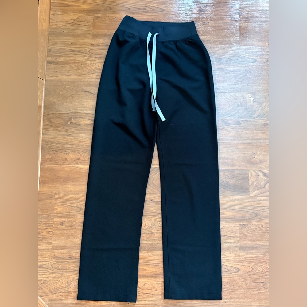 Figs Black Women's Joggers with White Drawstring